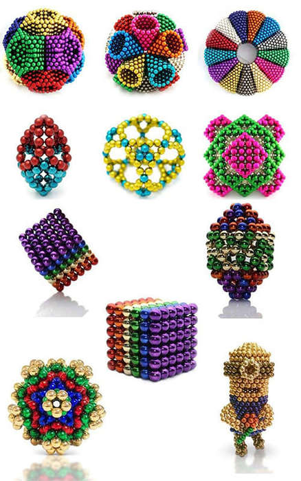 216 Neodymium Neocubes 5mm magnetic balls gold magnet sphere buckyballs