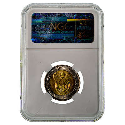 2008 R5 Mandela 90th Birthday NGC AU58