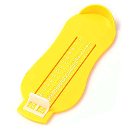 Child shoe foot measure ruler yellow