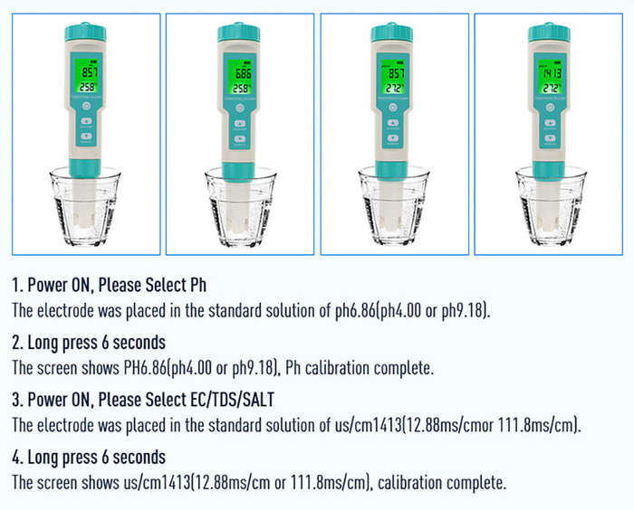 7 In 1 PH TDS EC Salinity S.G. Temperature ORP Meter with Retail packaging