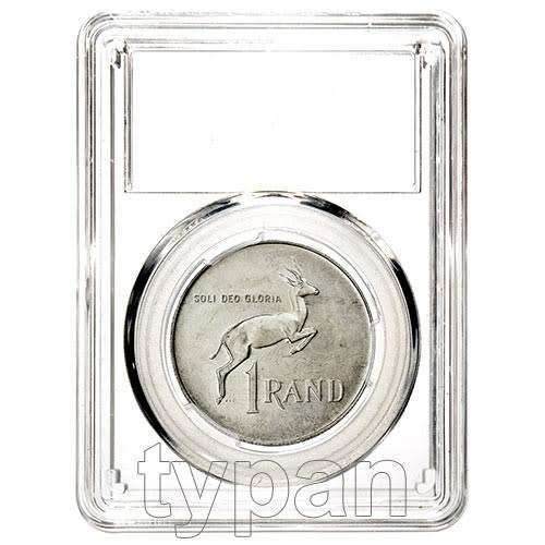 COIN DISPLAY SLAB clear with 33mm silicone rubber insert
