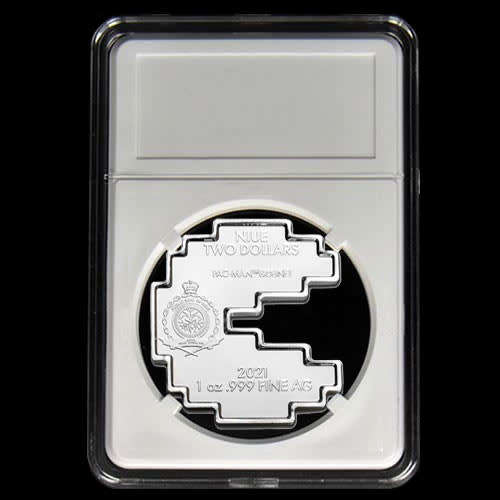 Uniquely shaped 2021 Niue 1oz .999 Silver PAC-MAN