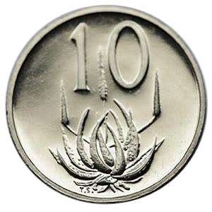 1974 South Africa 10c proof nickel