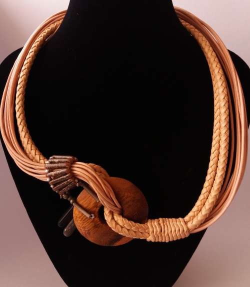 Vintage wooden bead necklace
