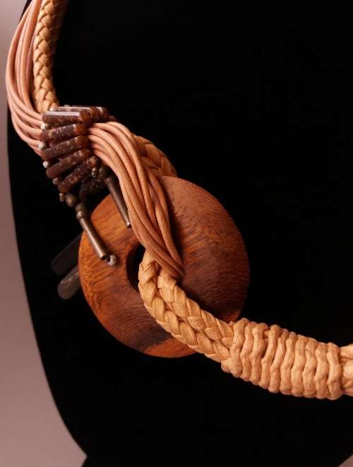 Vintage wooden bead necklace