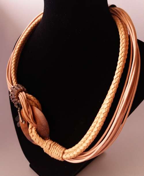 Vintage wooden bead necklace