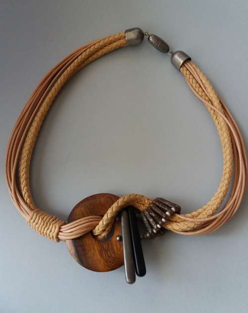 Vintage wooden bead necklace