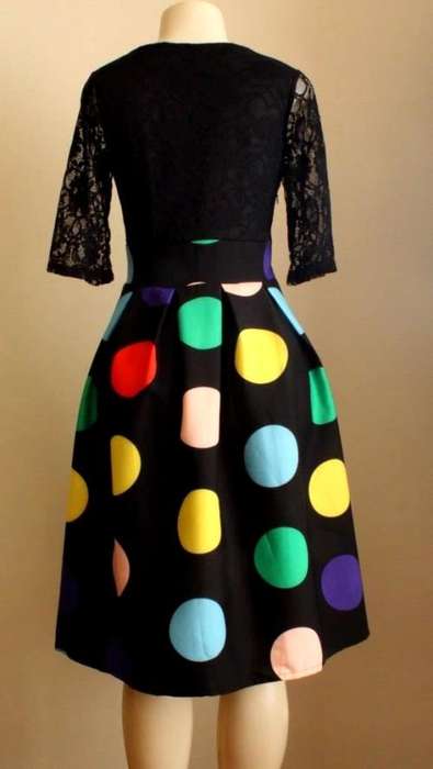 Polka dot black lace dress