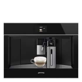 Smeg 60cm x 45cm Dolce Stil Novo Black Automatic Coffee Machine with Stainless Steel Trim