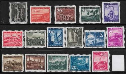STUNNING LAIBACH 1945 UNMOUNTED MINT COMPLETE DEFIN. SET CV 247.00 POUNDS