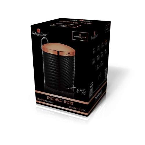 Berlinger Haus 7L Pedal Bin  Black Rose Gold Collection BH-1731
