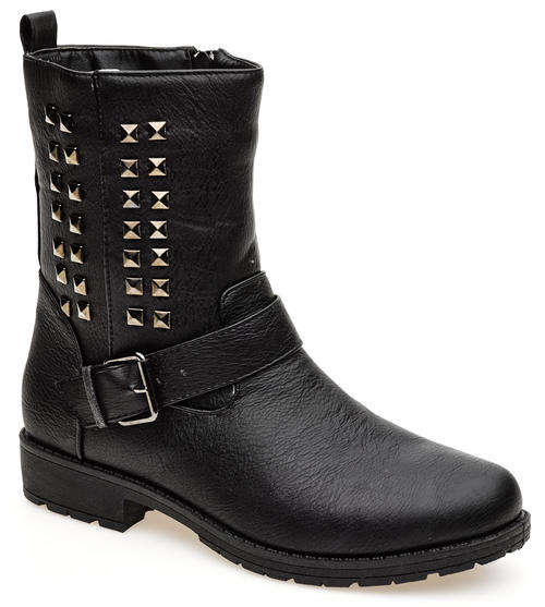 Ladies Stud and Buckle Boot (FC289Black)