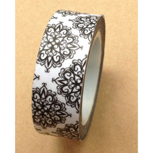 Black Decorative Flower Washi Tape