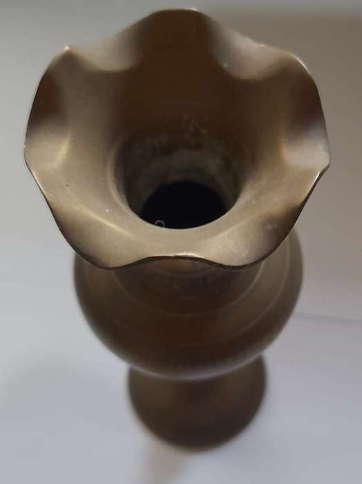 vintage solid brass handmade vase 16cm high