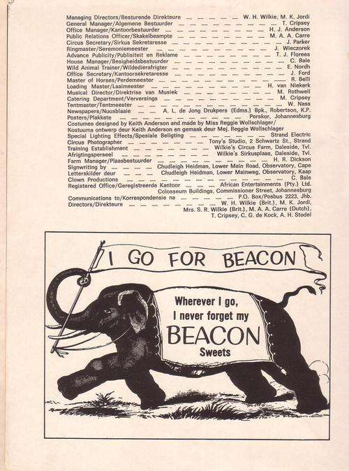 Boswell-Wilkie Circus Programme 1973-1974