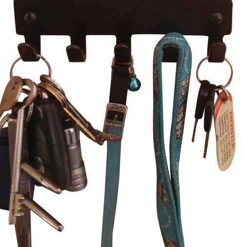Cat Sitting Key & Leash Holder - 5 Hooks