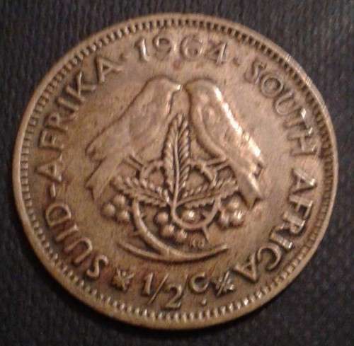 1964 1/2 cent clean