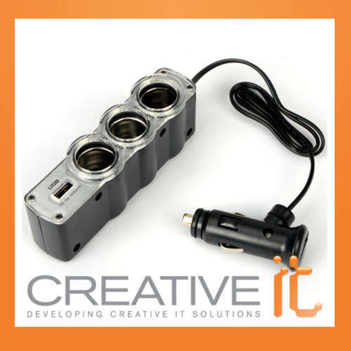 **BEST PRICE** NEW 3 in 1 Car USB Triple Socket Cigarette Lighter Adapter