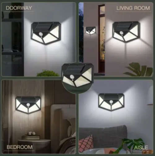 Super Bright 100 LED Solar Sensor Wall Light with 3 Setting Modes