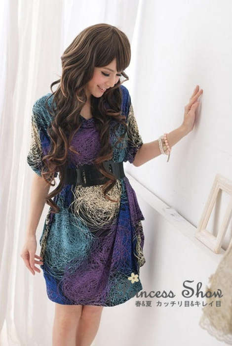 !!!!NEW ARRIVAL!!!! BLUE GEOMETRIC DRESS, SIZE 32,34