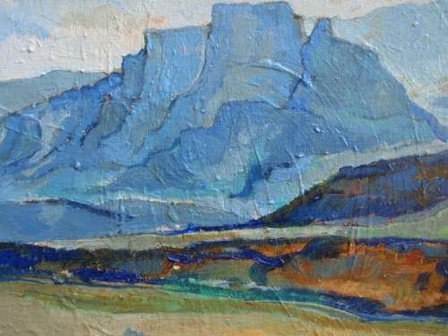 VINTAGE - INTERESTING ORIGINAL OIL by FARNHAM 1986 - POST IMPRESSIONISM STYLE LANDSCAPE