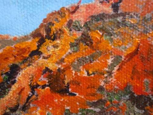 ORIGINAL OIL by A.VAN HEERDEN - RUSTIC IMPRESSIONIST PAINTING, FRAMED IN OUDTSHOORN. COUNTRY ROAD.