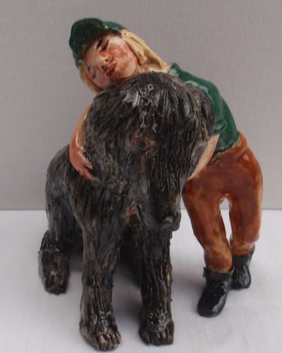 Pottery. Pet Lovers. Whimsical - weird -  wonky and wonderful.  Unique set of three adorable pieces.