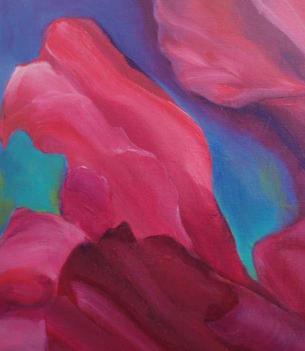 Original Arlene McDade Ruby Hibiscus.  Well documented S.African artist.