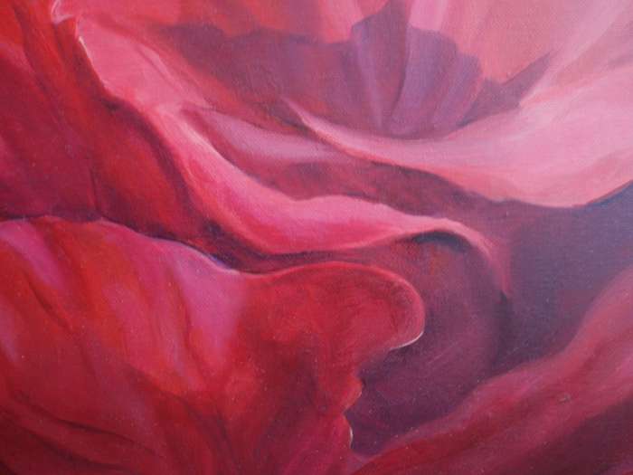Original Arlene McDade Ruby Hibiscus.  Well documented S.African artist.