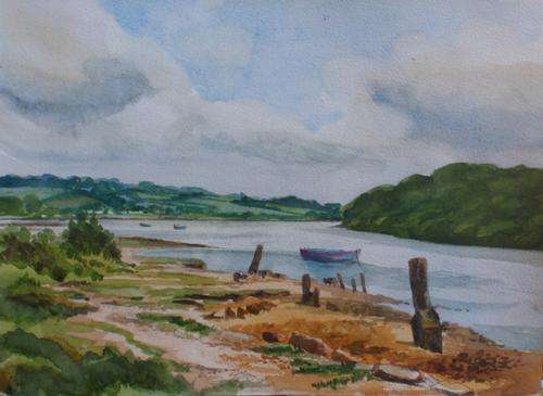 GORGEOUS ORIGINAL WATERCOLOUR PAINTING  'BOATS'- DECORATE WITH ORIGINALS.