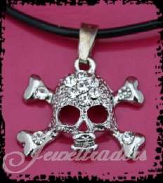 JT - Diamante Skull & Crossbone Necklace