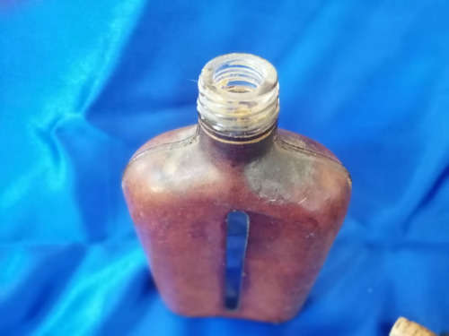 Vintage Brown Covered Bottle