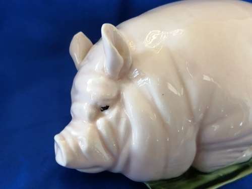 Vintage Large Chubby Sleeping Pig Piggy Piglet