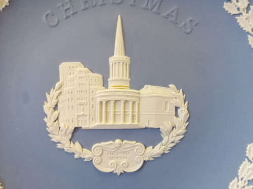 Vintage Wedgwood Jasper Blue Christmas 1983 All Souls London  #