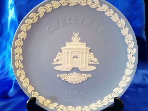 Vintage Wedgwood Jasper Blue Christmas 1984 Constitution Hill  #