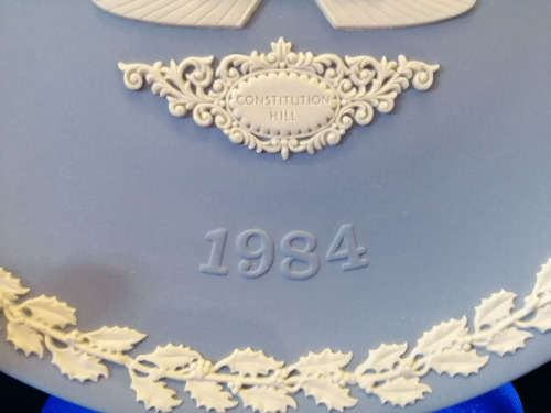 Vintage Wedgwood Jasper Blue Christmas 1984 Constitution Hill  #