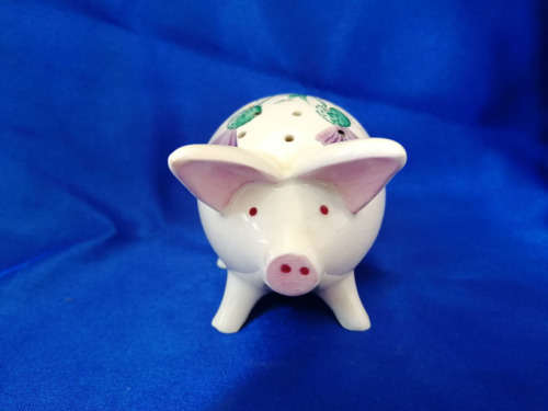 LARGE VINTAGE PLICHTA PIG POT POURI HOLDER WEMYSS CLOVER PATTERN *