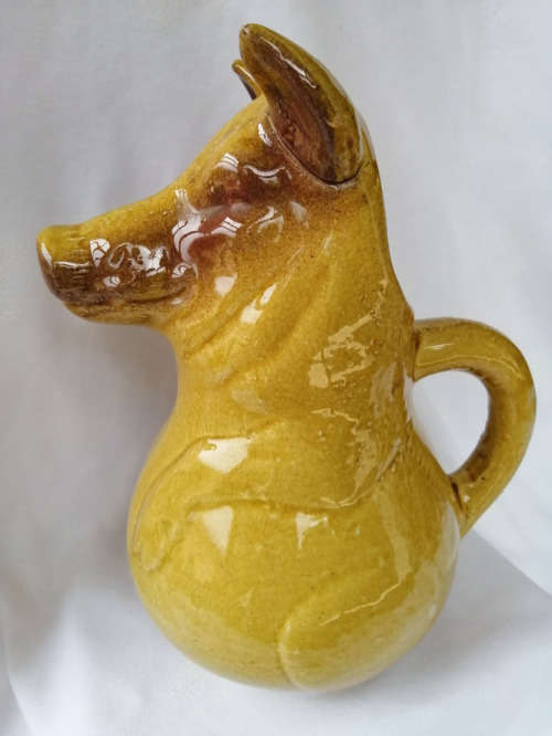 Antique Sarreguemines Jug in the shape of a pig France - 1890-1919 - Folk Art - Earthenware