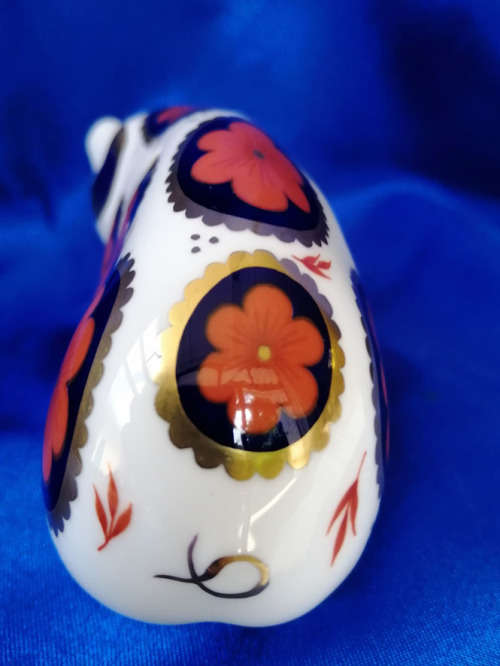 Royal Crown Derby Pig Paperweight - Silver Stopper