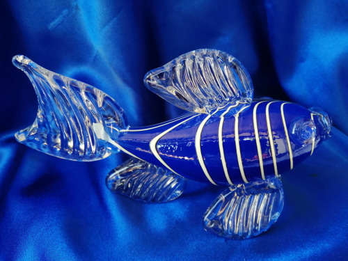 Studio Glass Blue Fish *