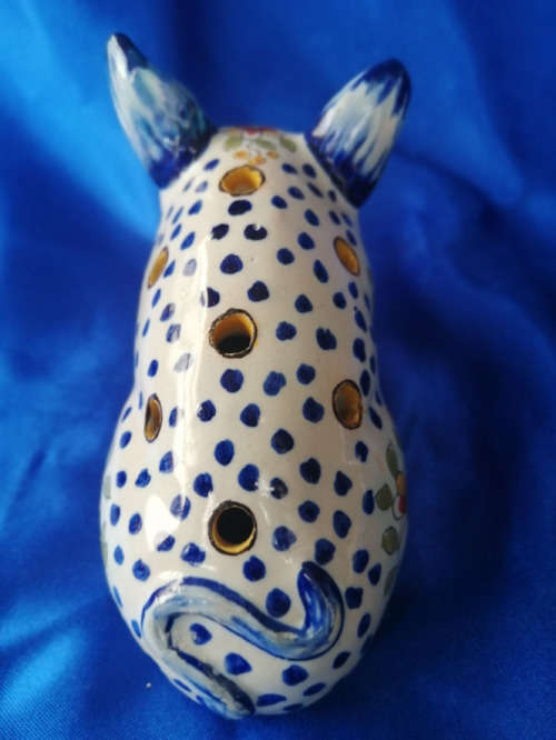 19th Century Desvres French Faience Pig Flower Frog Antique France *