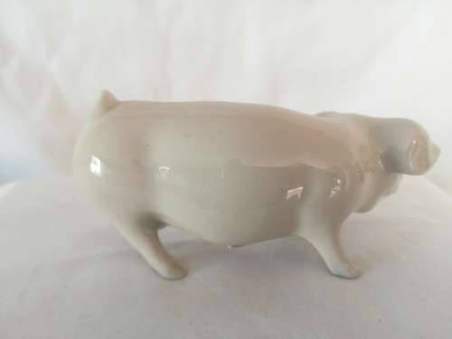 Vintage Royal Dux  Pig Figurine white