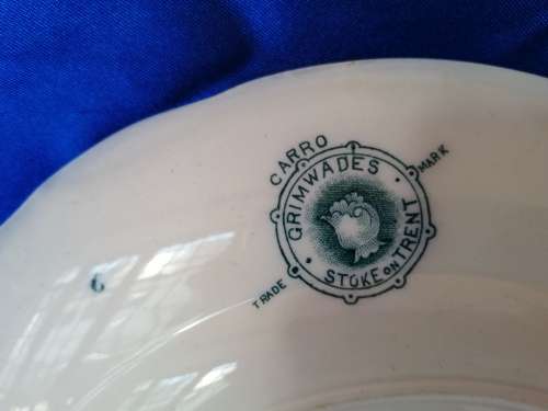 Vintage Large Carro Grimware Plate Gold Trim #