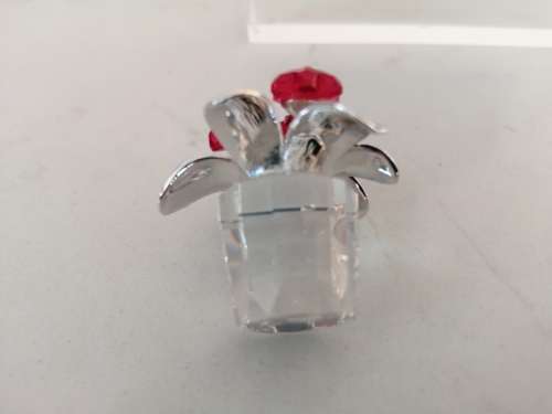 SWAROVSKI Crystal Memories PRIMULA RHODIUM RED Retired #
