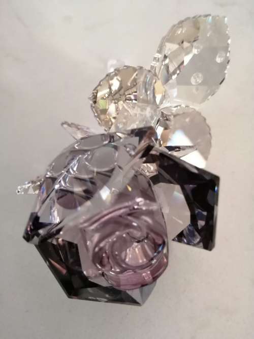 Swarovski Crystal Stunning Blossoming Rose Pink Flower