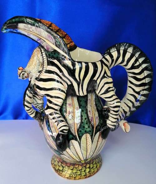 Ardmore Stunning Zebra and Monkey Jug Superb Detail #