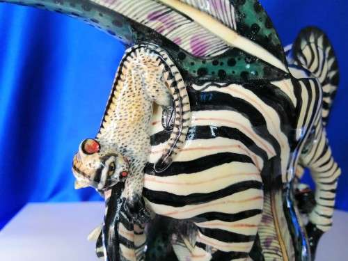 Ardmore Stunning Zebra and Monkey Jug Superb Detail #