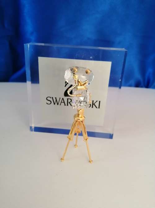 Swarovski Crystal Memories Gold Plated Film Movie Camera