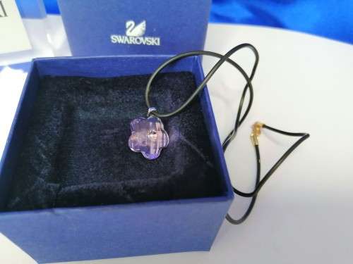 Genuine Swarovski Crystal Childs Pink Flower Necklace