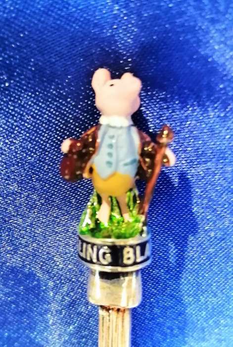 Vintage Pigling Bland 1993 Beatrix Potter Silver Plated Baby Spoon, Hand painted